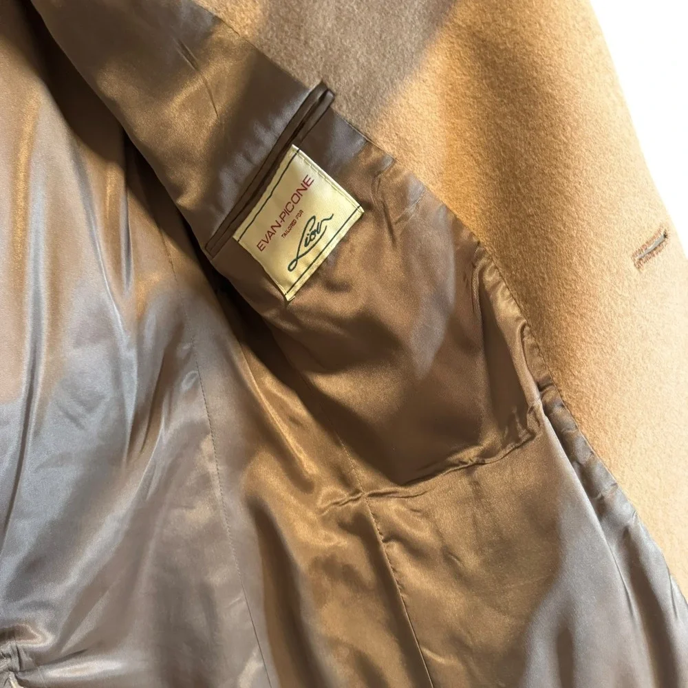 Evan-Picone Mens Camel Tan Wool Blazer Sport Coat‎ 42 Reg Two Button Single Vent